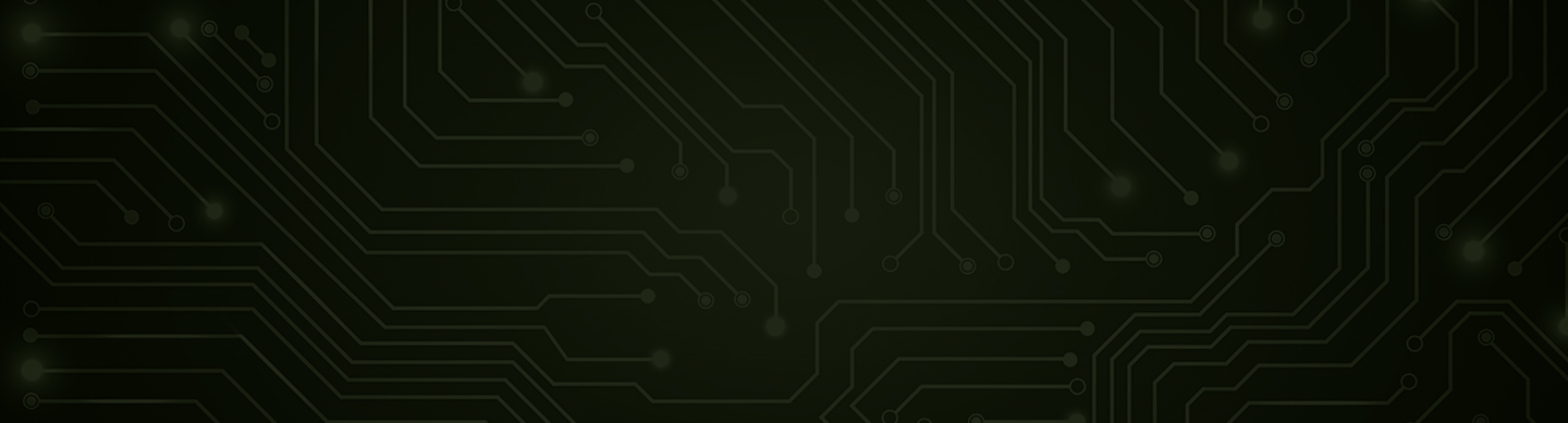 Dark green abstract background with glowing circuit board line patterns
